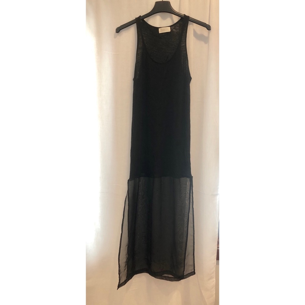 Zara Jersey Racerback Dress with Sheer Hem